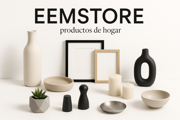 que sea EEMSTORE EN MAYUSCULA PRODUCTOS DE HOGAR EN LETRA PEQUEÑA 
